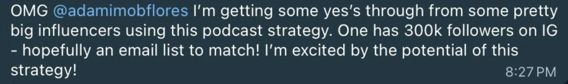 Client testimonial screenshot