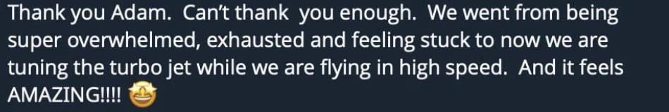 Client testimonial screenshot