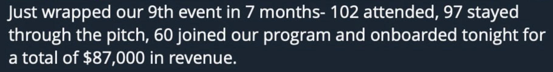 Client testimonial screenshot