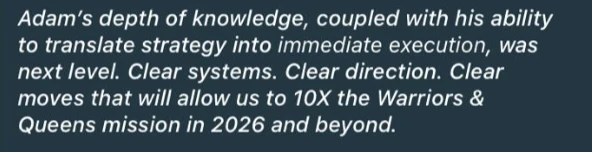 Client testimonial screenshot
