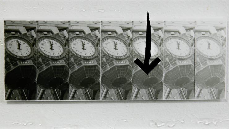 Darkroom test strip made with the Perfect Test Strip Printer at the chosen exposure, with an arrow pointing to weak shadow detail for evaluation Darkroom test strip made with the Perfect Test Strip Printer at the chosen exposure, with an arrow pointing to weak shadow detail for evaluation