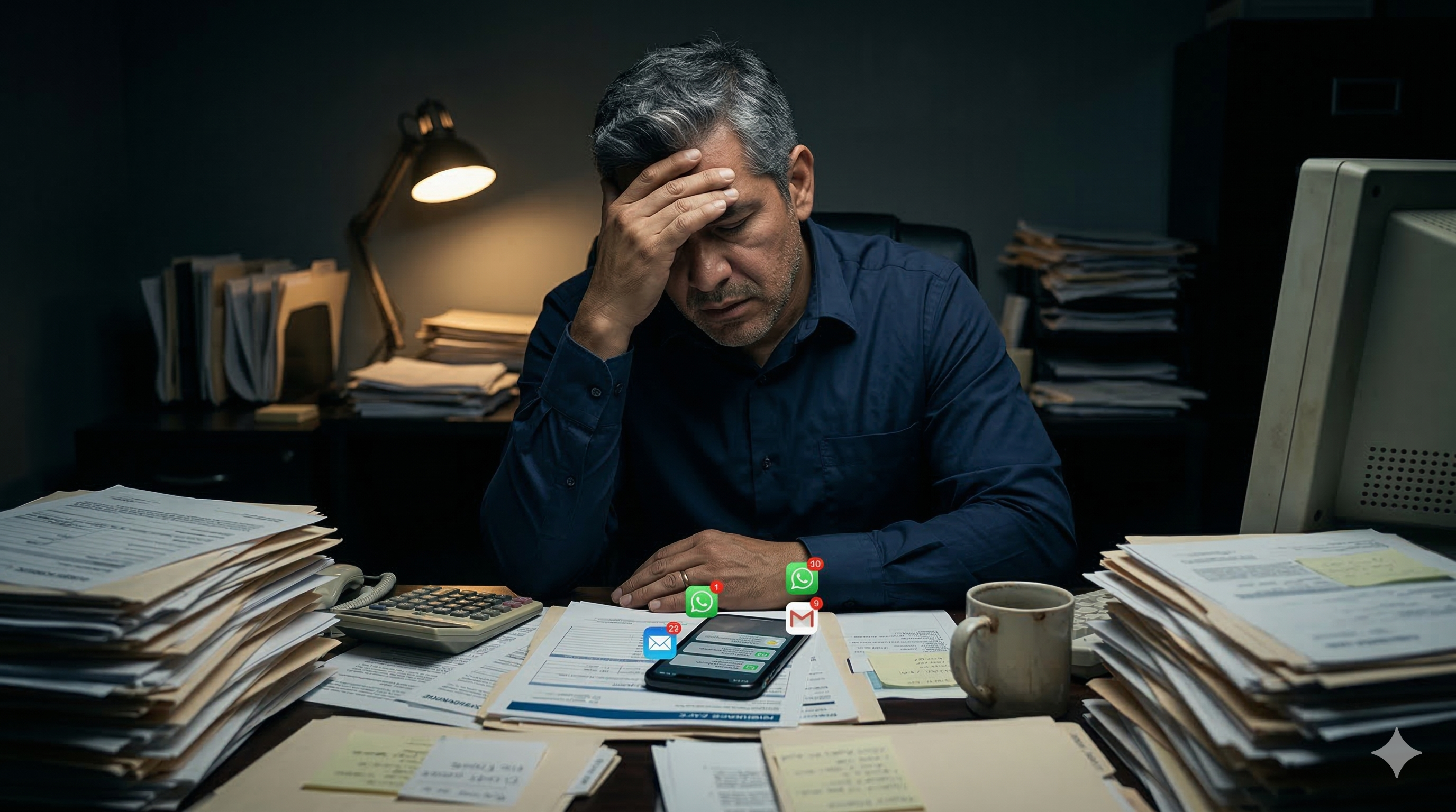 Agente de seguros estresado