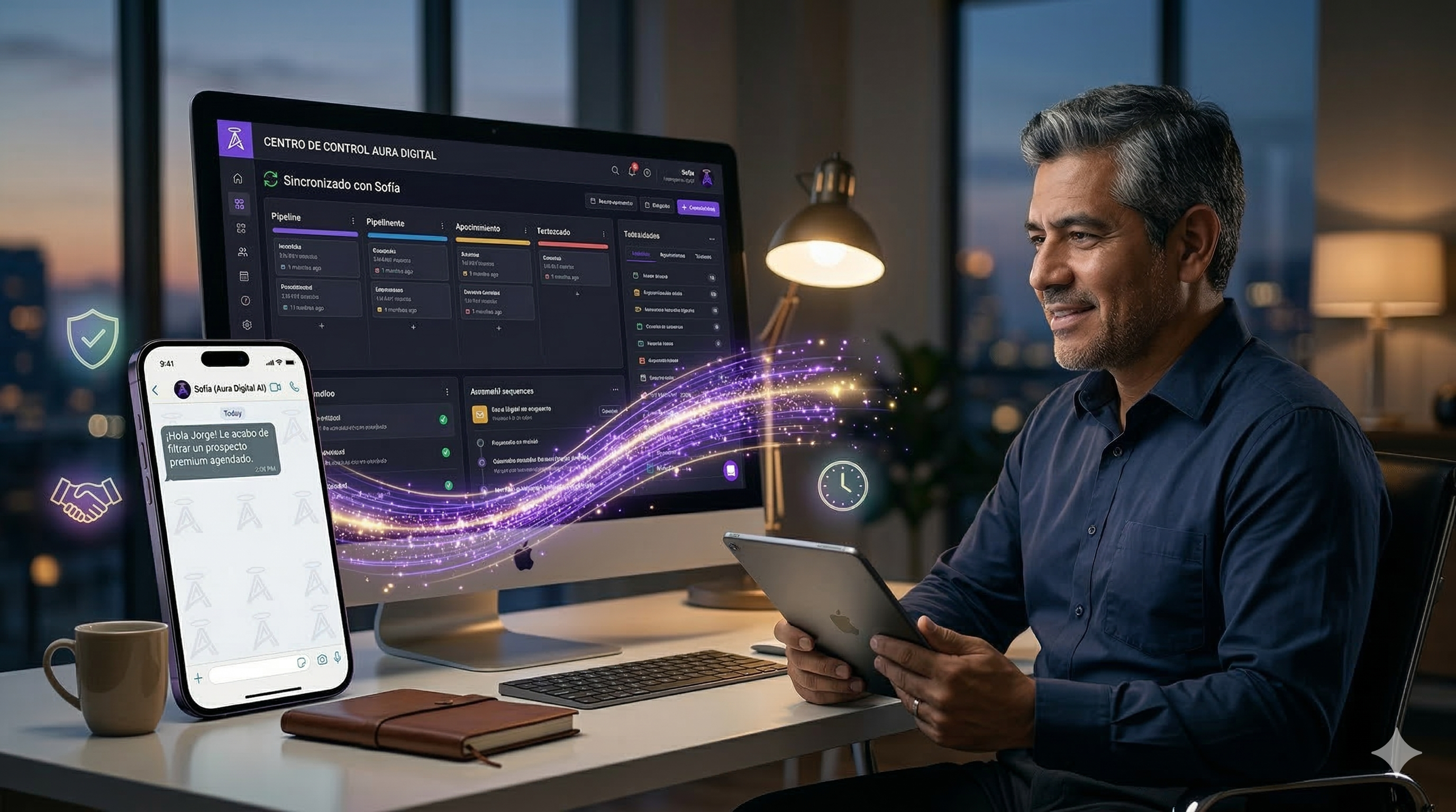 Interfaz de Sofía en WhatsApp Premium