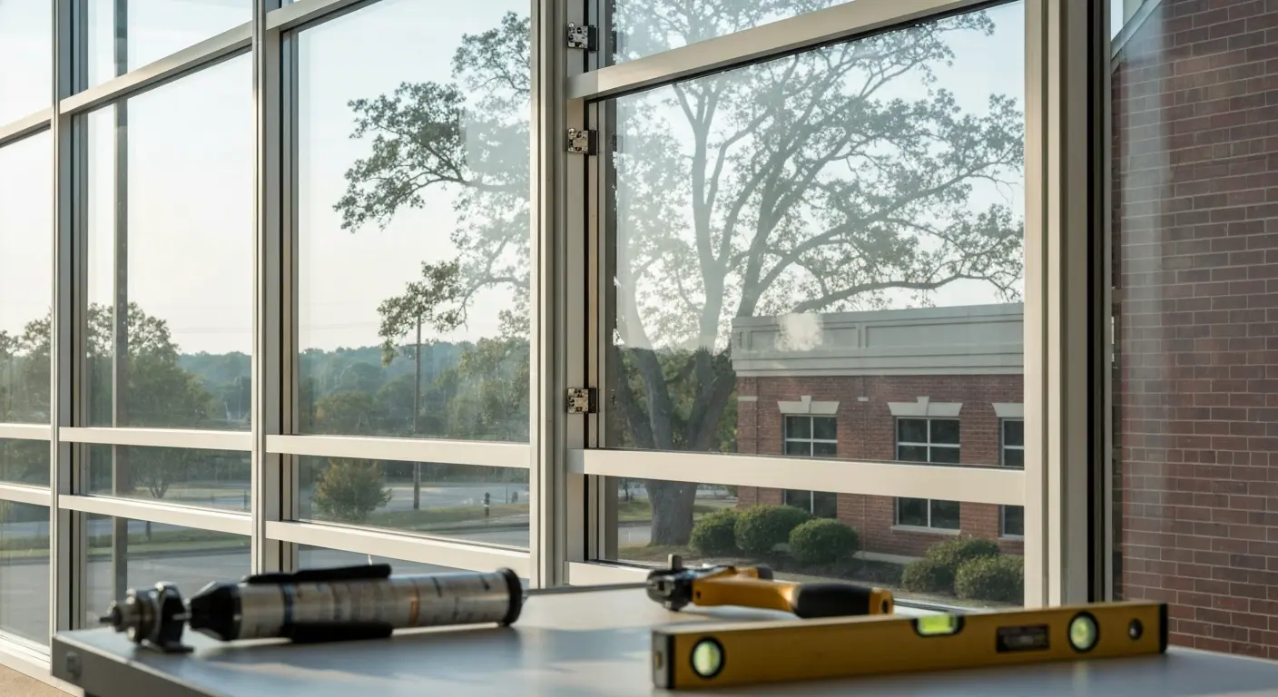 Commercial window installation
