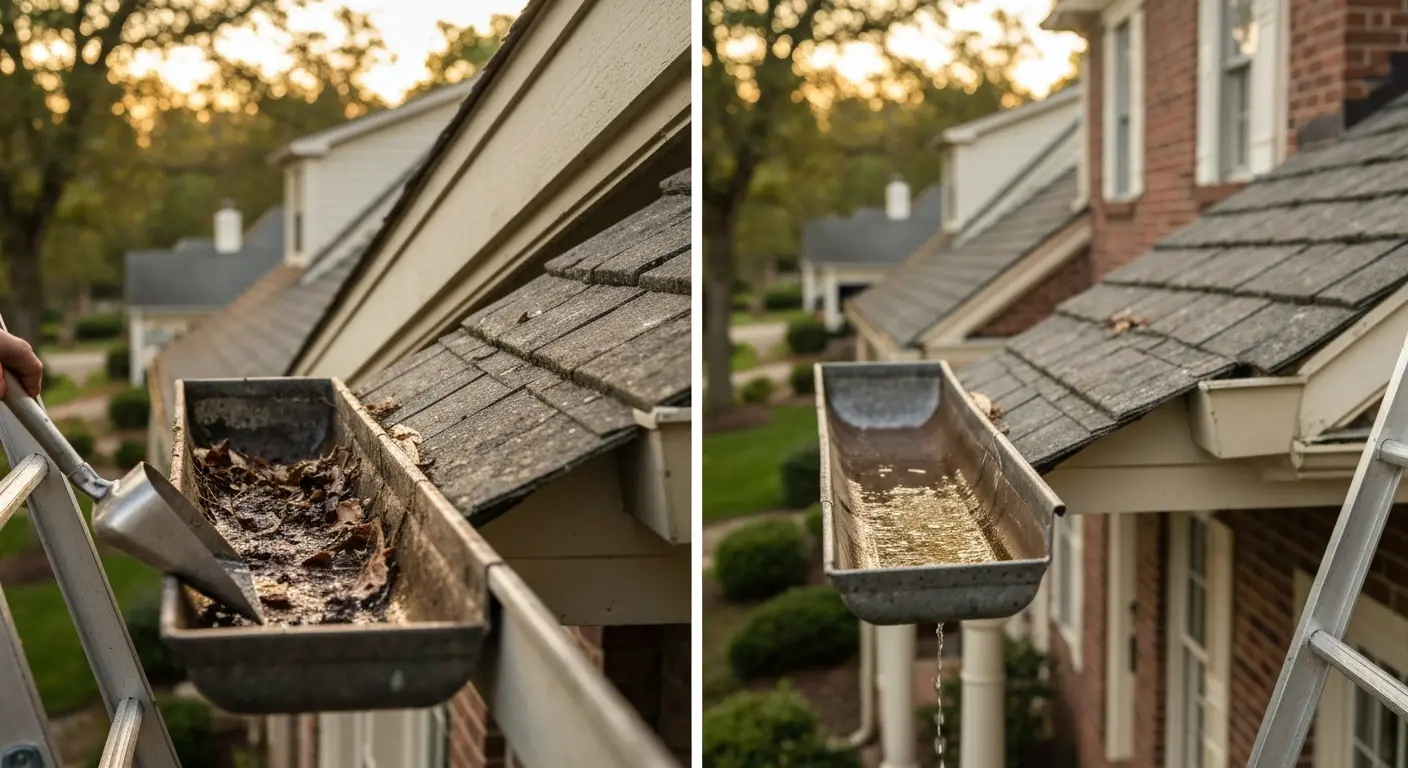 Gutter debris removal in Prince William County