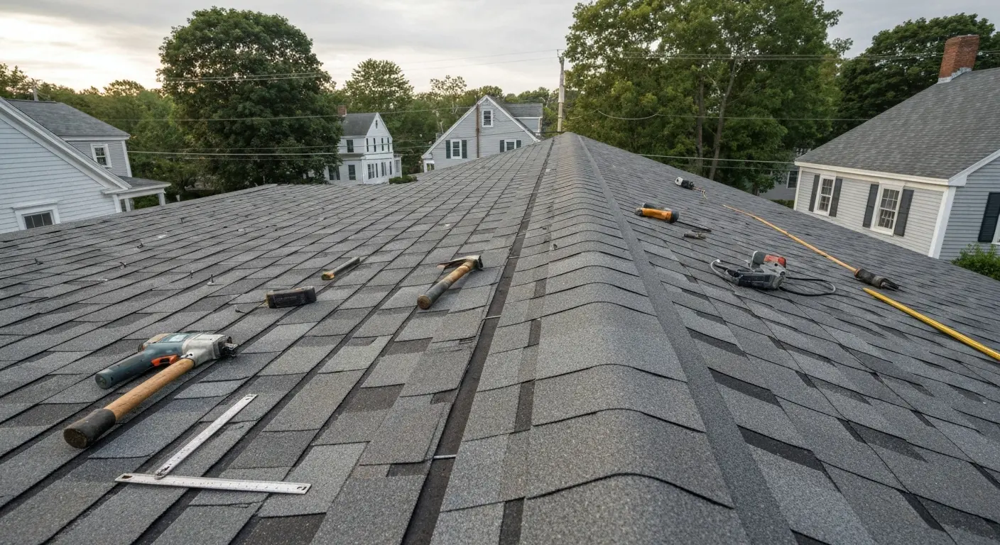 New shingle roof installation