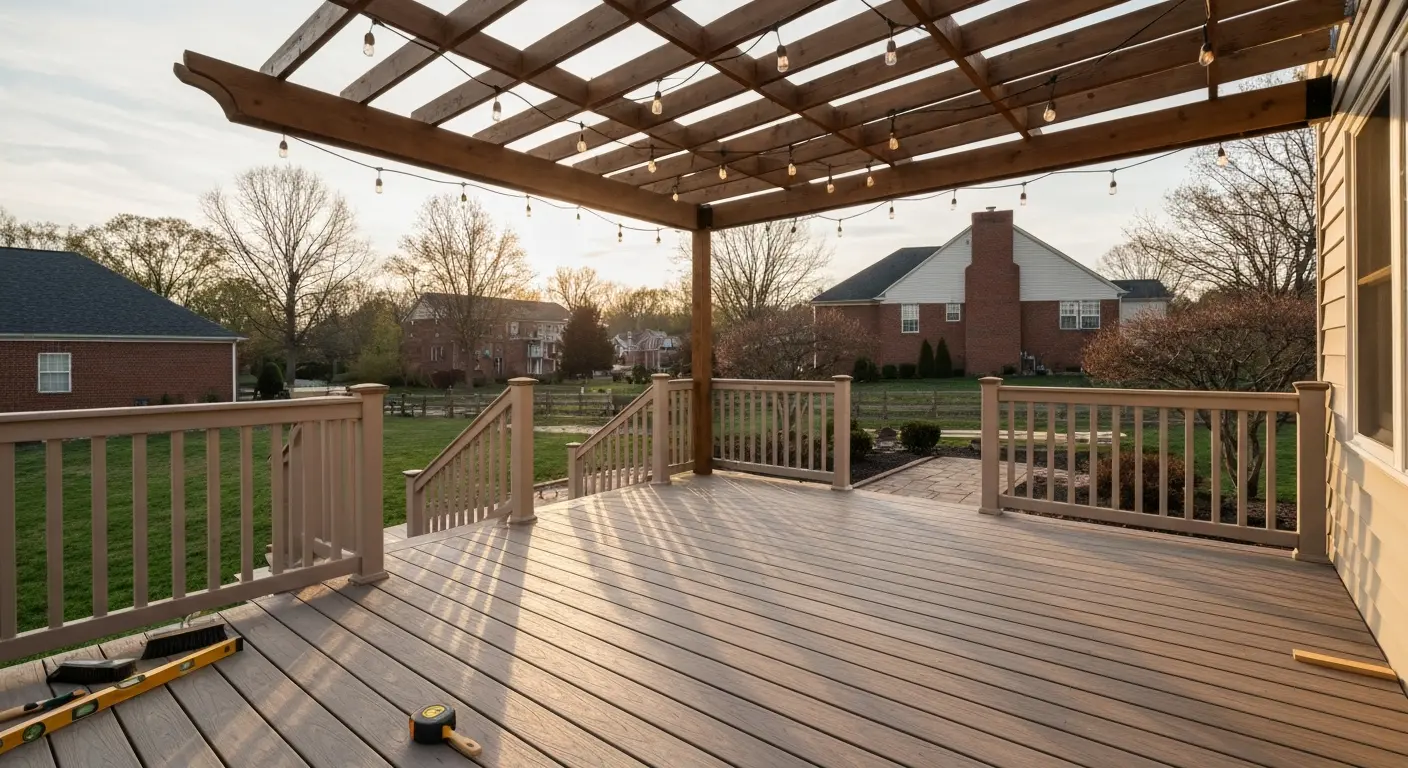 Deck upgrades with pergola