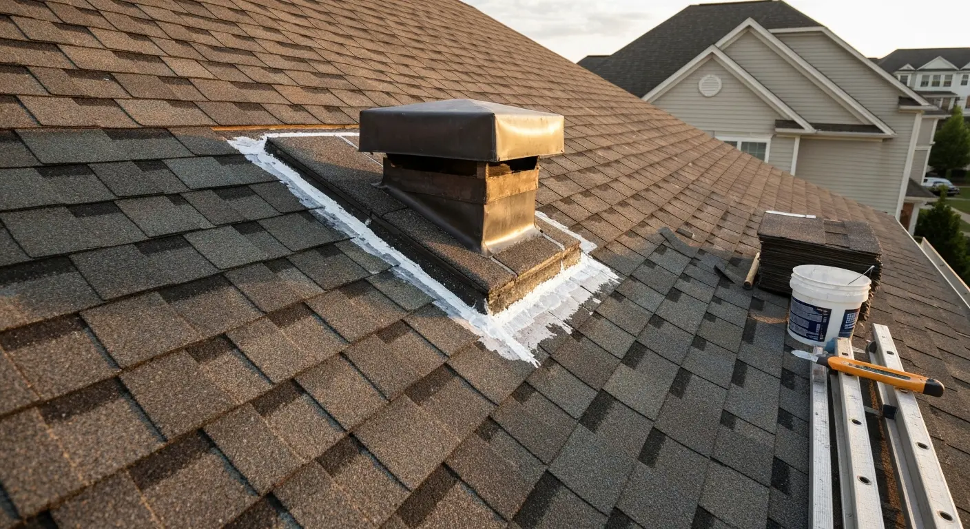 Roof repair on townhome in Broadlands
