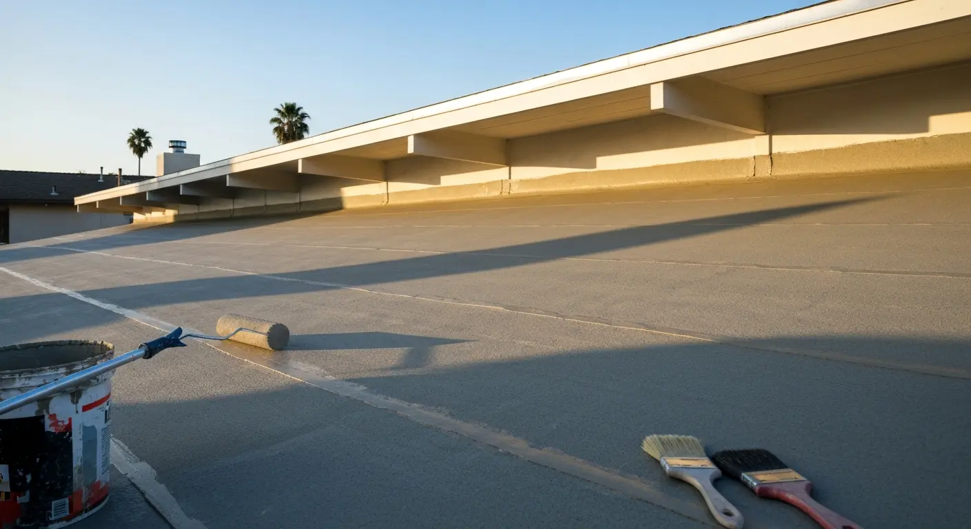 Flat roof repair and coating in Orange