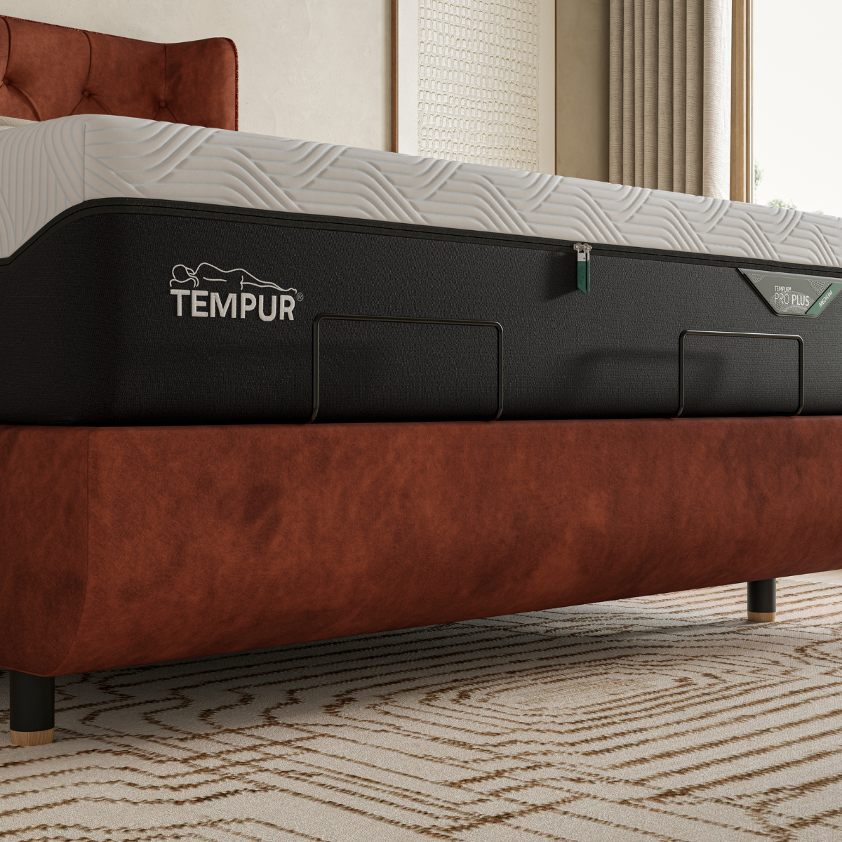 Tempur Pro Luxe SmartCool mattress on a bed