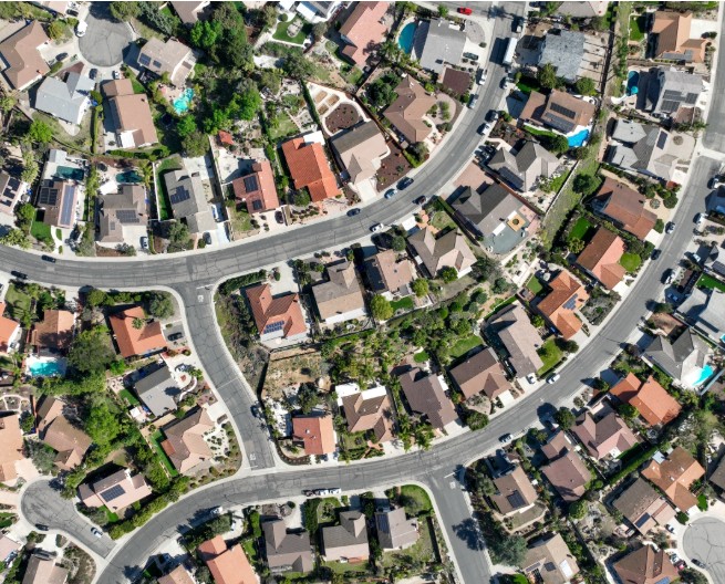 Quiet suburban neighborhood street