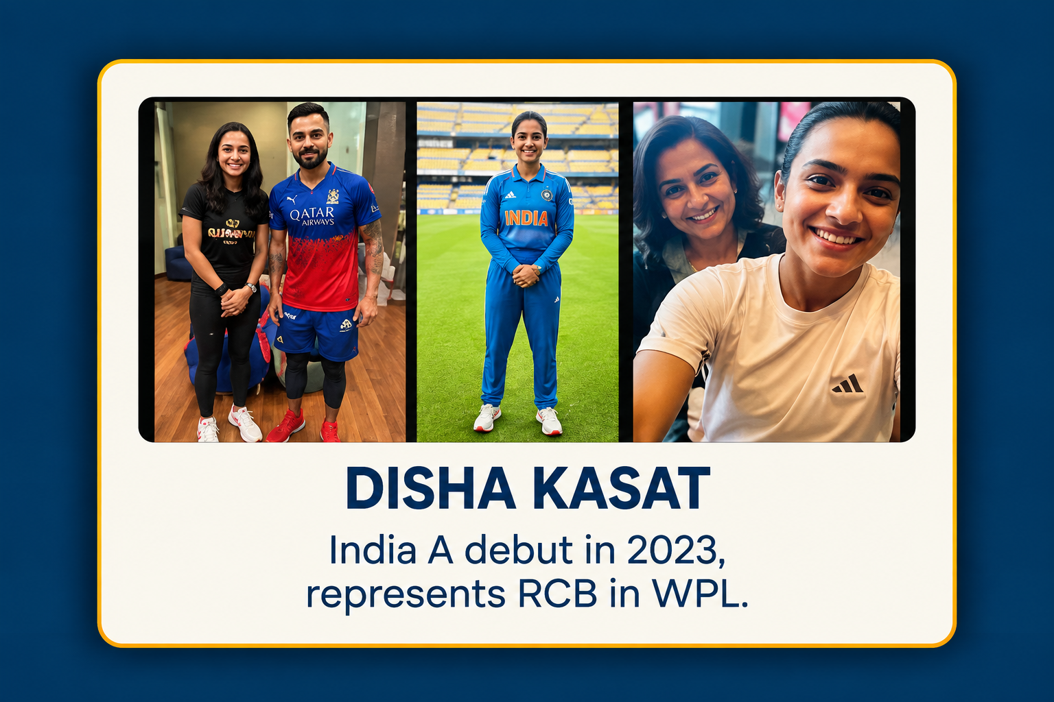 Disha Kasat — India A debut / RCB WPL