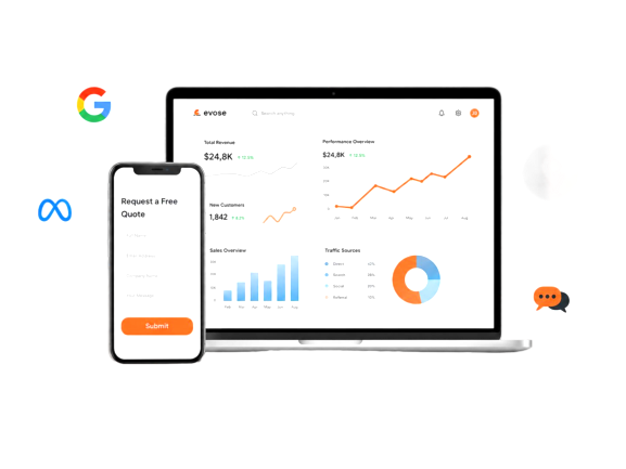 Curve Communications lead generation dashboard showing lead tracking, campaign performance, and conversion metrics