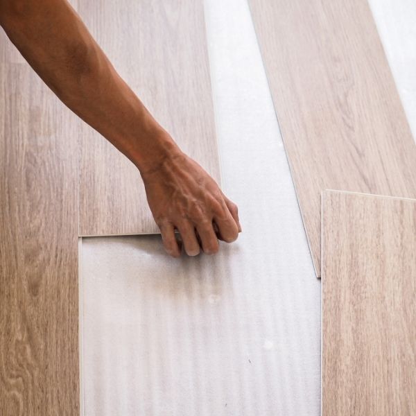 Waterproof vinyl flooring installed in Plano, TX kitchen space