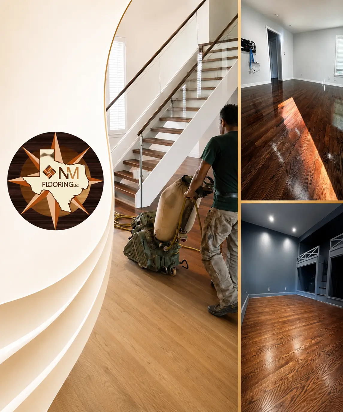 Newly refinished hardwood floors in a bright Carrollton living room