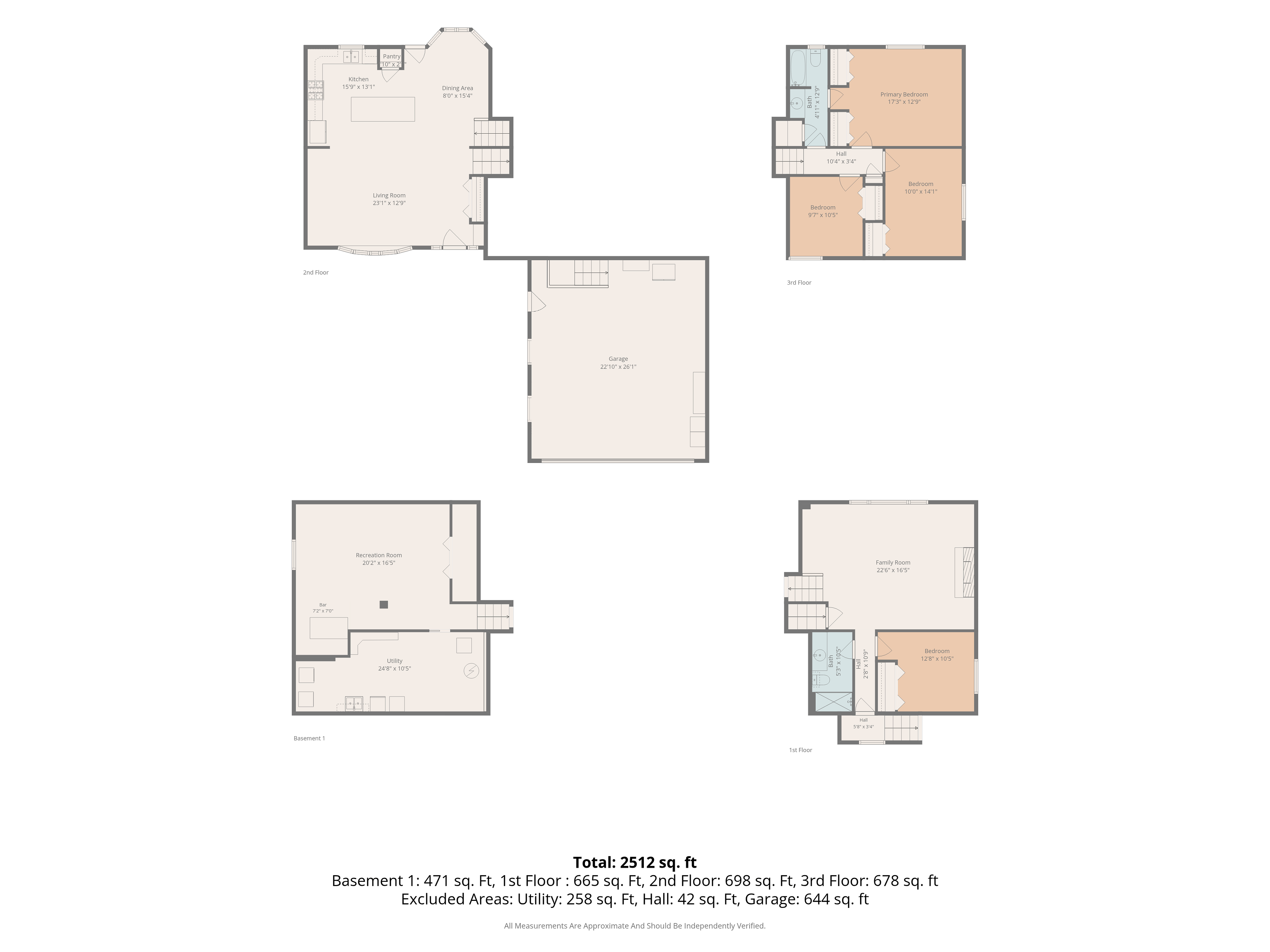 506 Heather Ln floorplan, all four plans