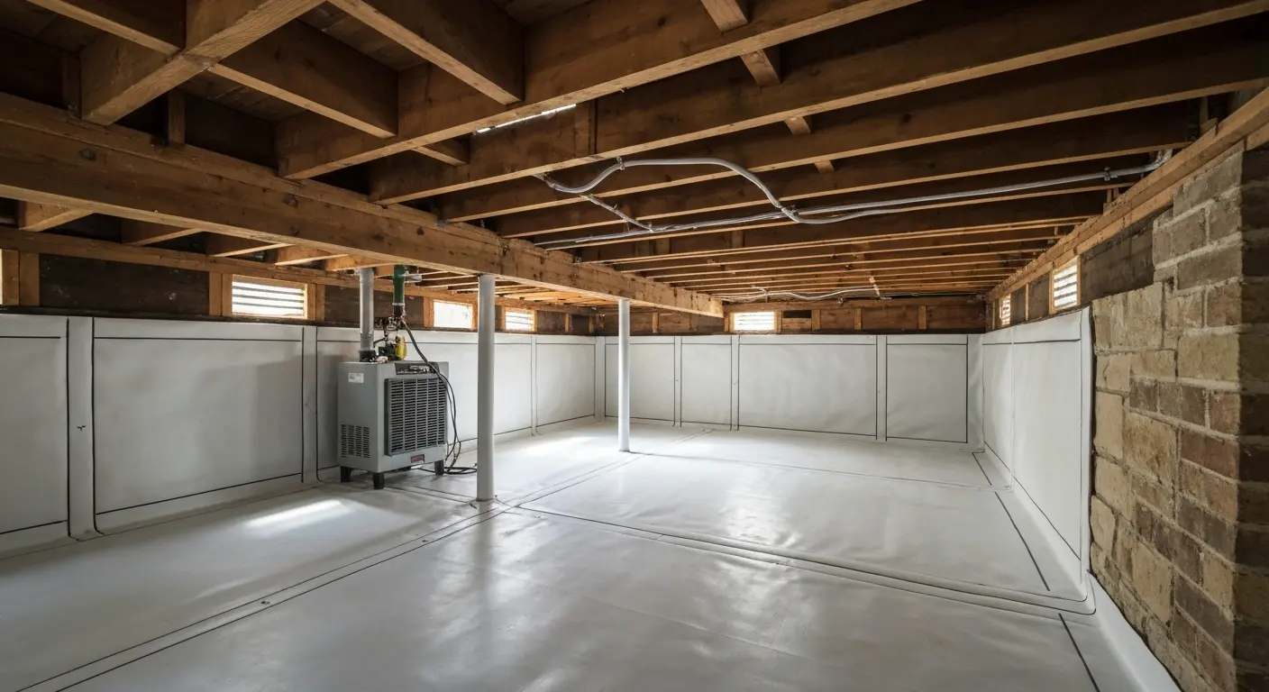 Crawl space waterproofing