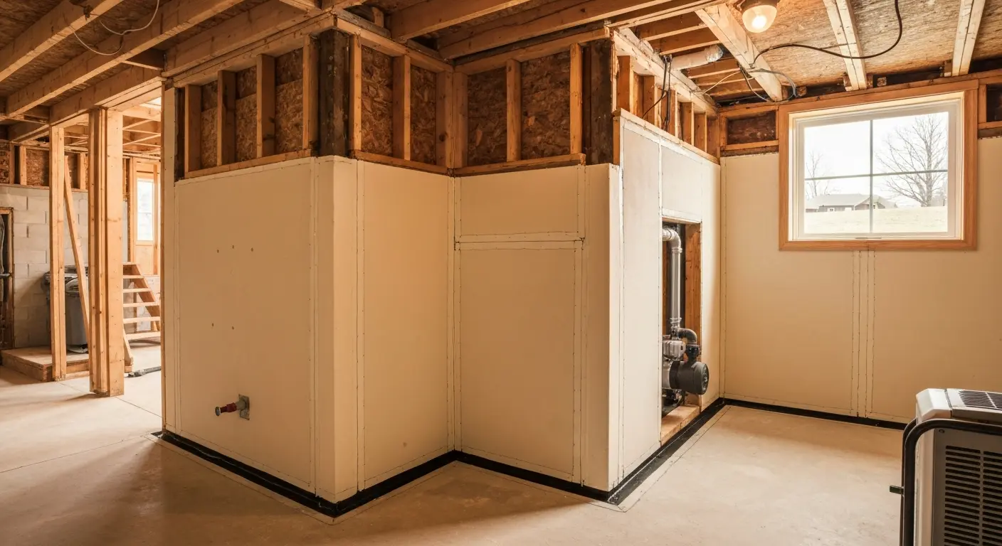 Basement waterproofing project