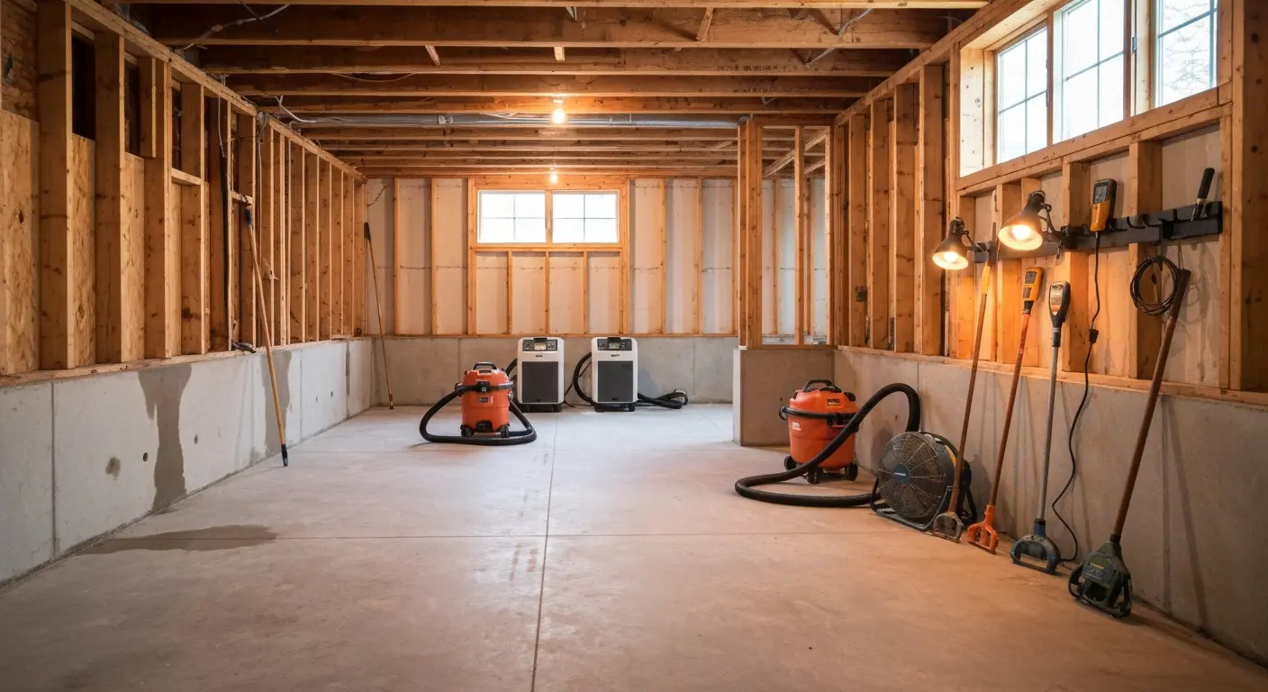 Emergency water removal and basement restoration