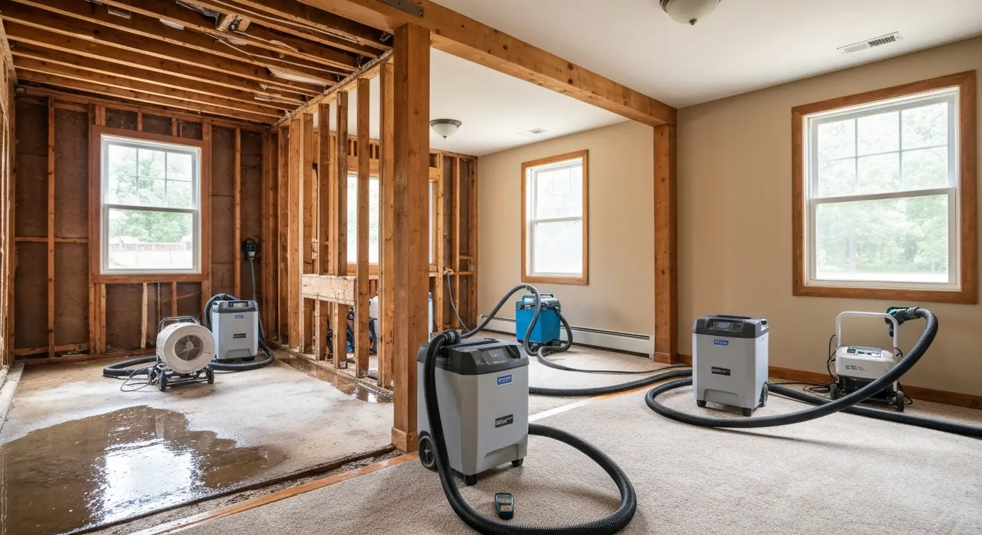 Emergency water removal equipment setup