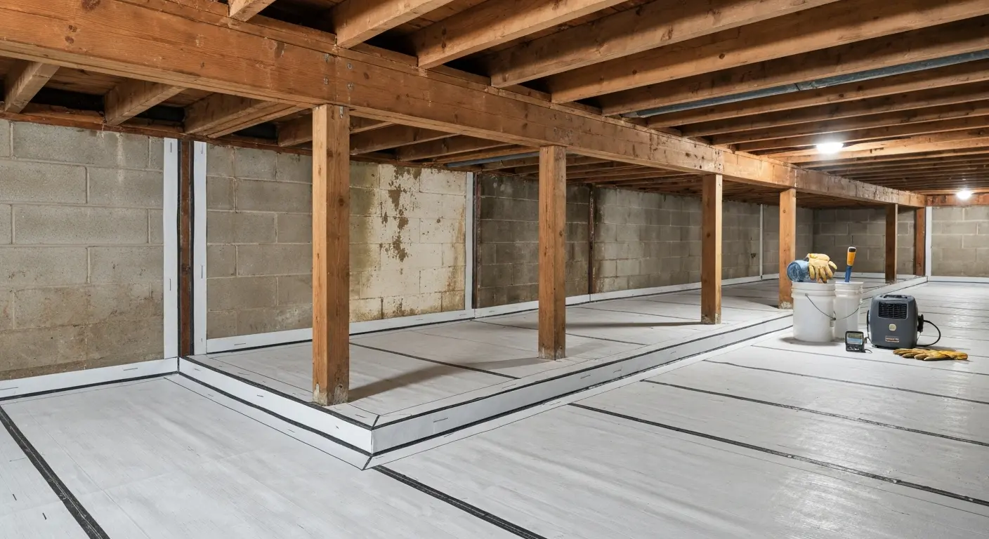 Crawl space waterproofing