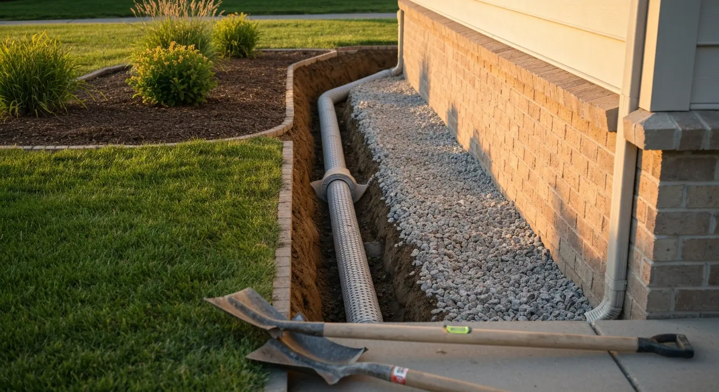 French drain installation