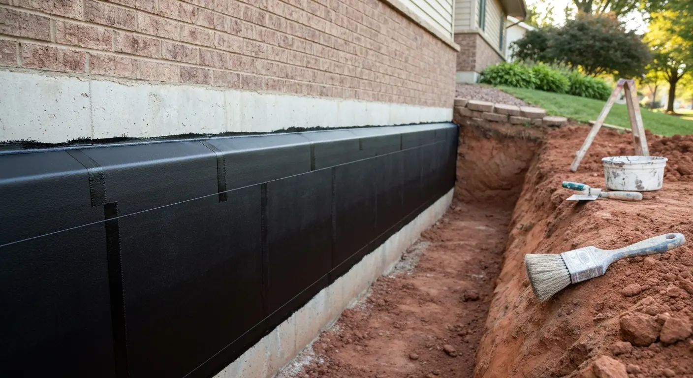 Foundation wall waterproofing repair