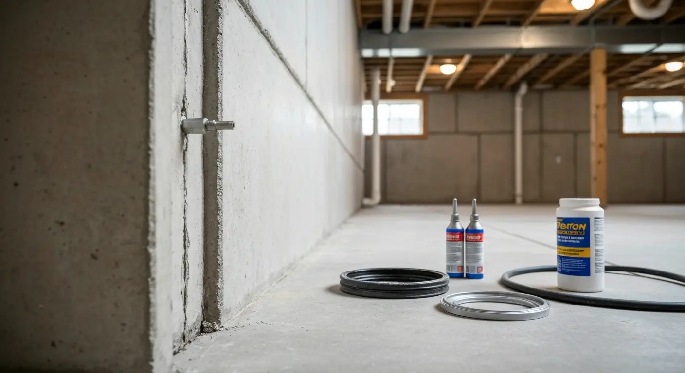 Foundation crack repair and waterproofing