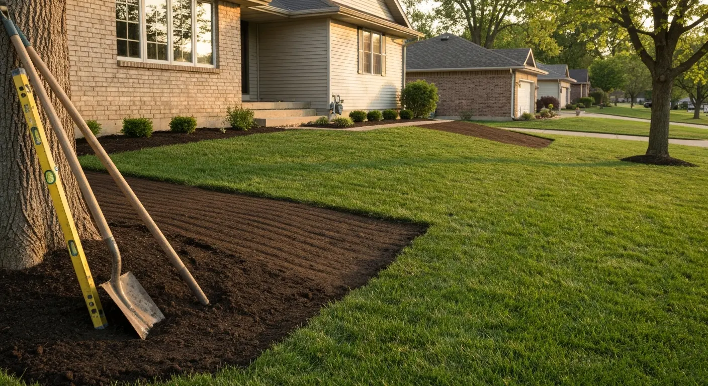 Yard grading and slope correction