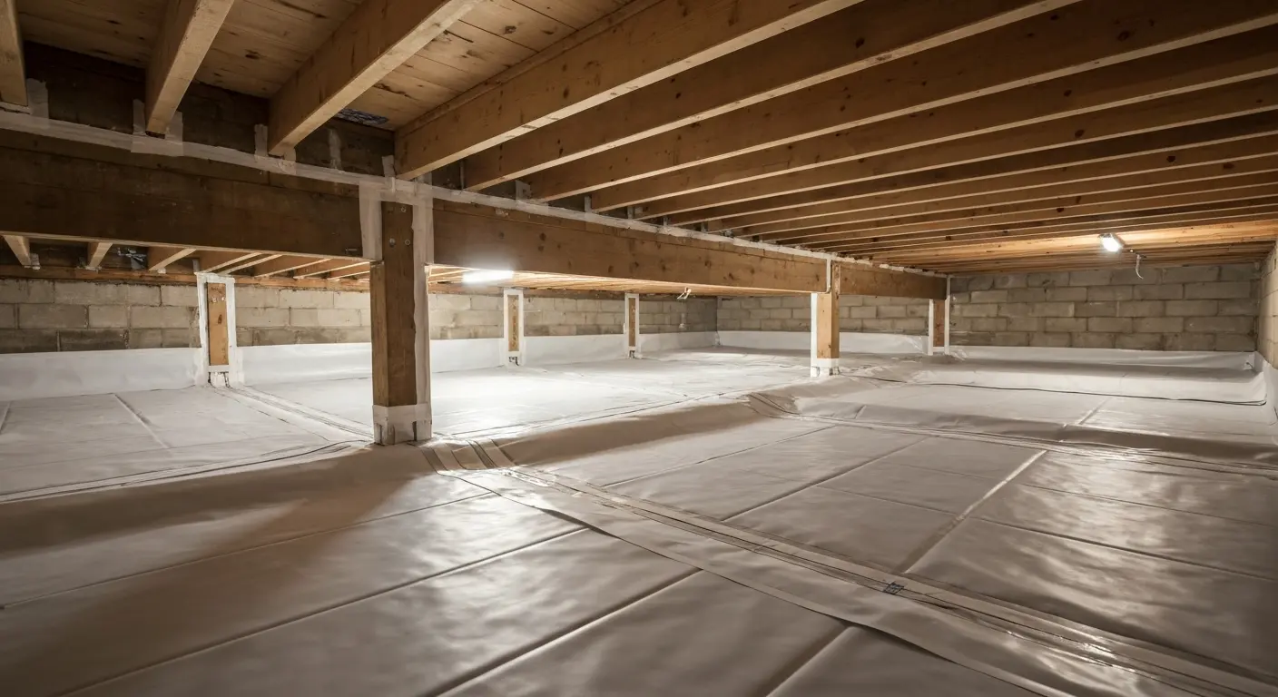 Crawl space encapsulation and moisture control