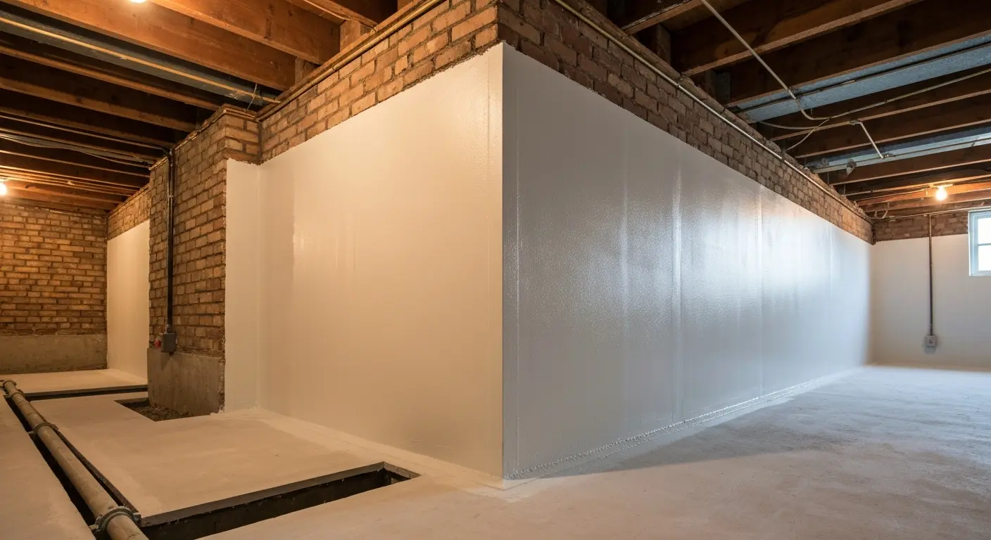 Basement waterproofing project
