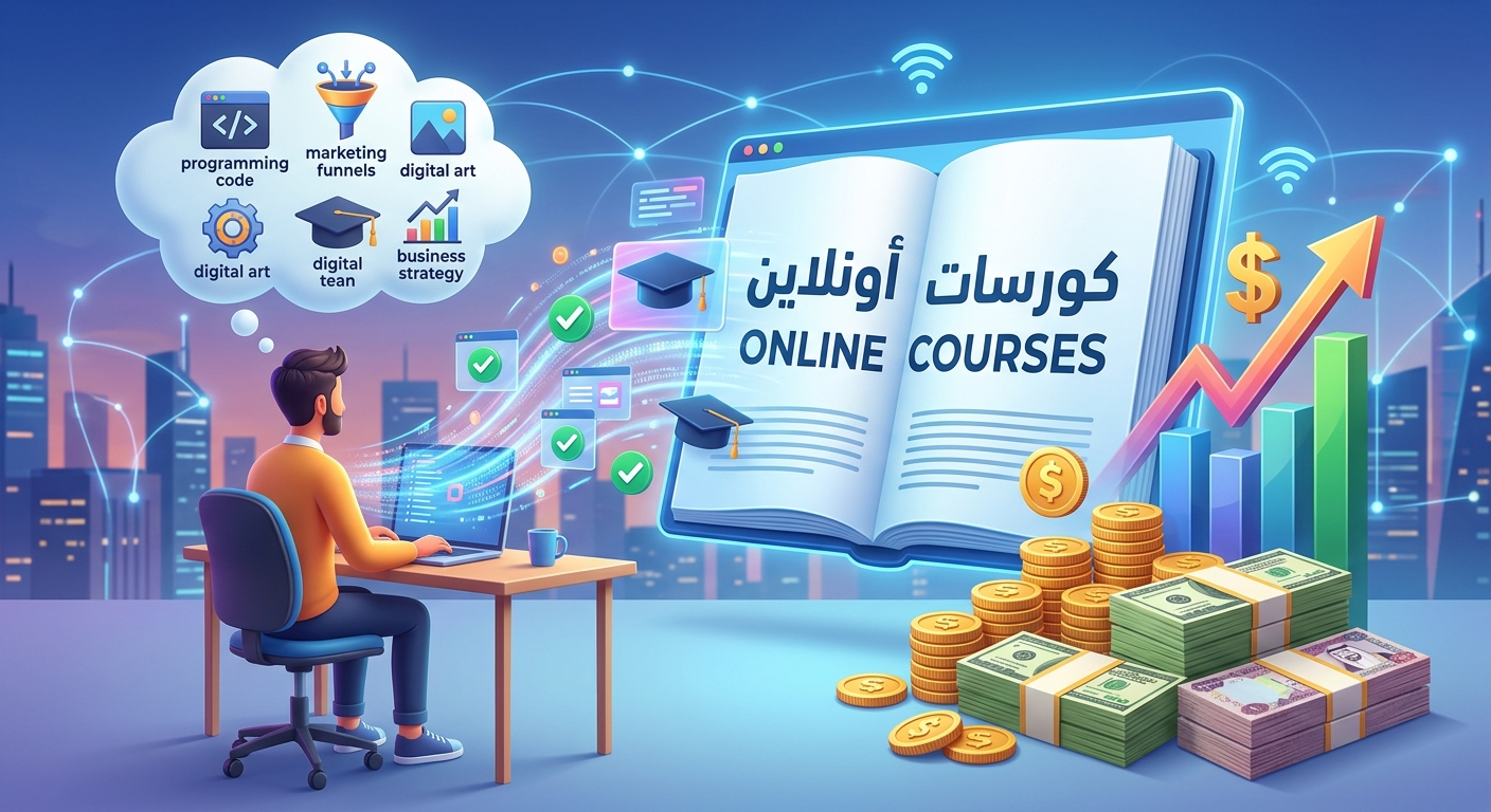 هل بيع الكورسات اونلاين مربح؟ أفضل منصة تعليمية لبيع الدورات الرقمية