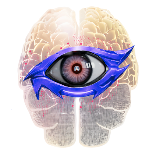 Official A.Eye. Monster logo: Futuristic AI automation agency symbol—a cybernetic eye and metallic A with green circuits.