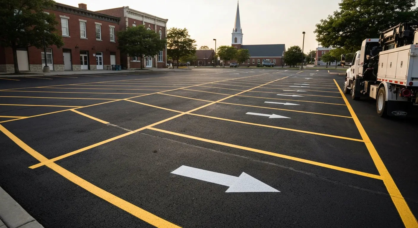 Parking lot striping and line marking