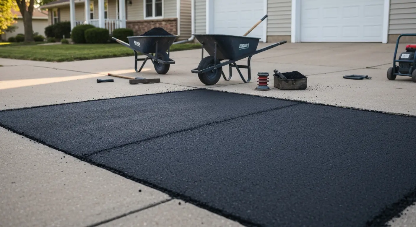 Asphalt patching work
