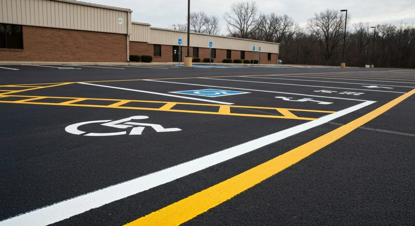 Professional parking lot line striping