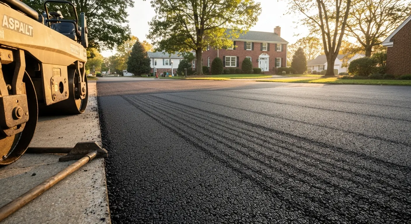 New asphalt paving