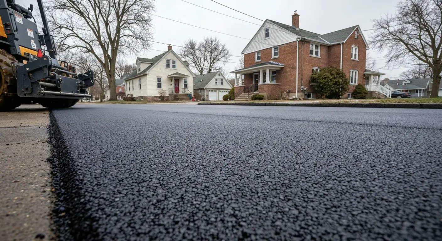 New asphalt paving installation