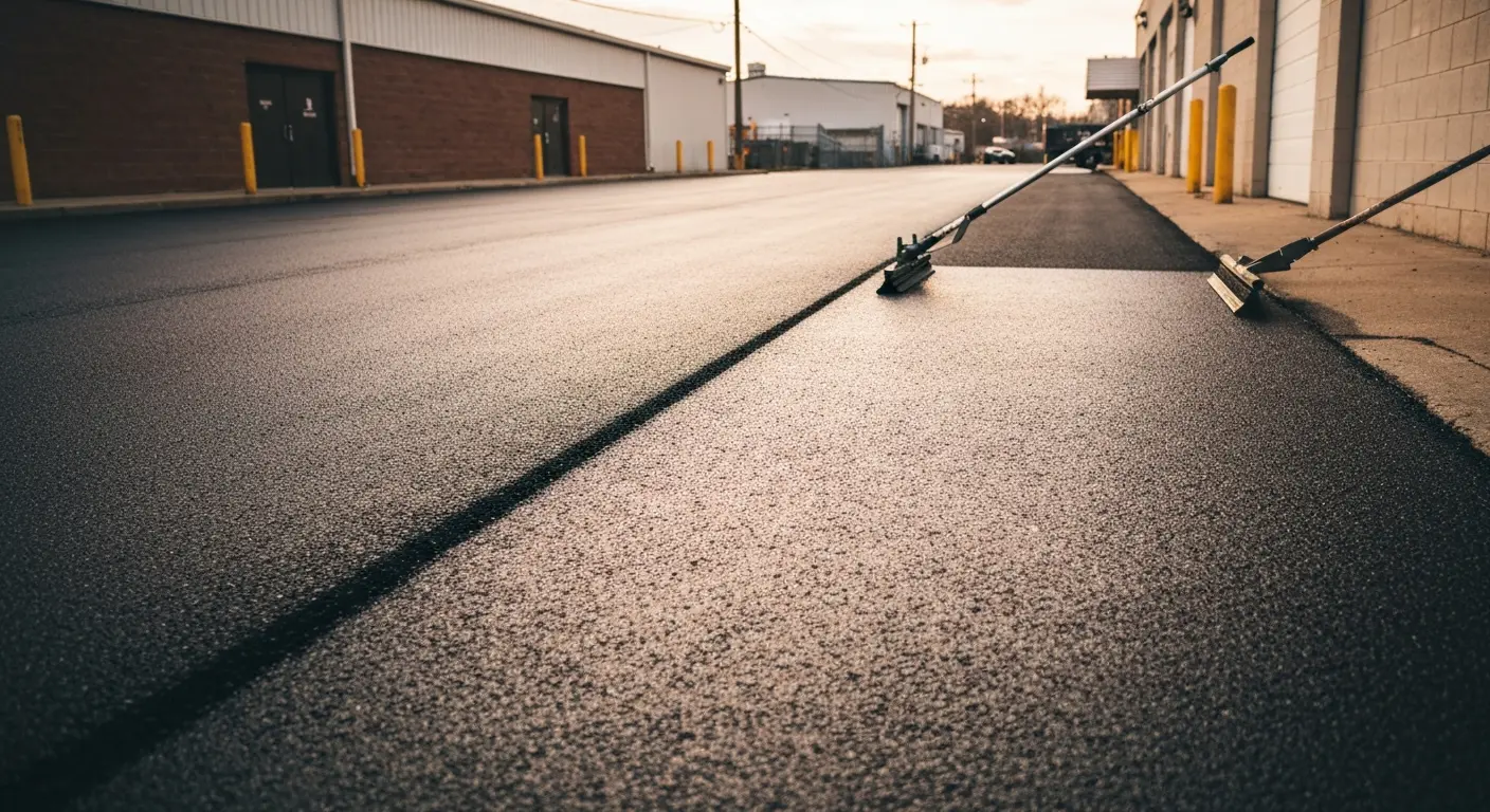 Asphalt sealcoating