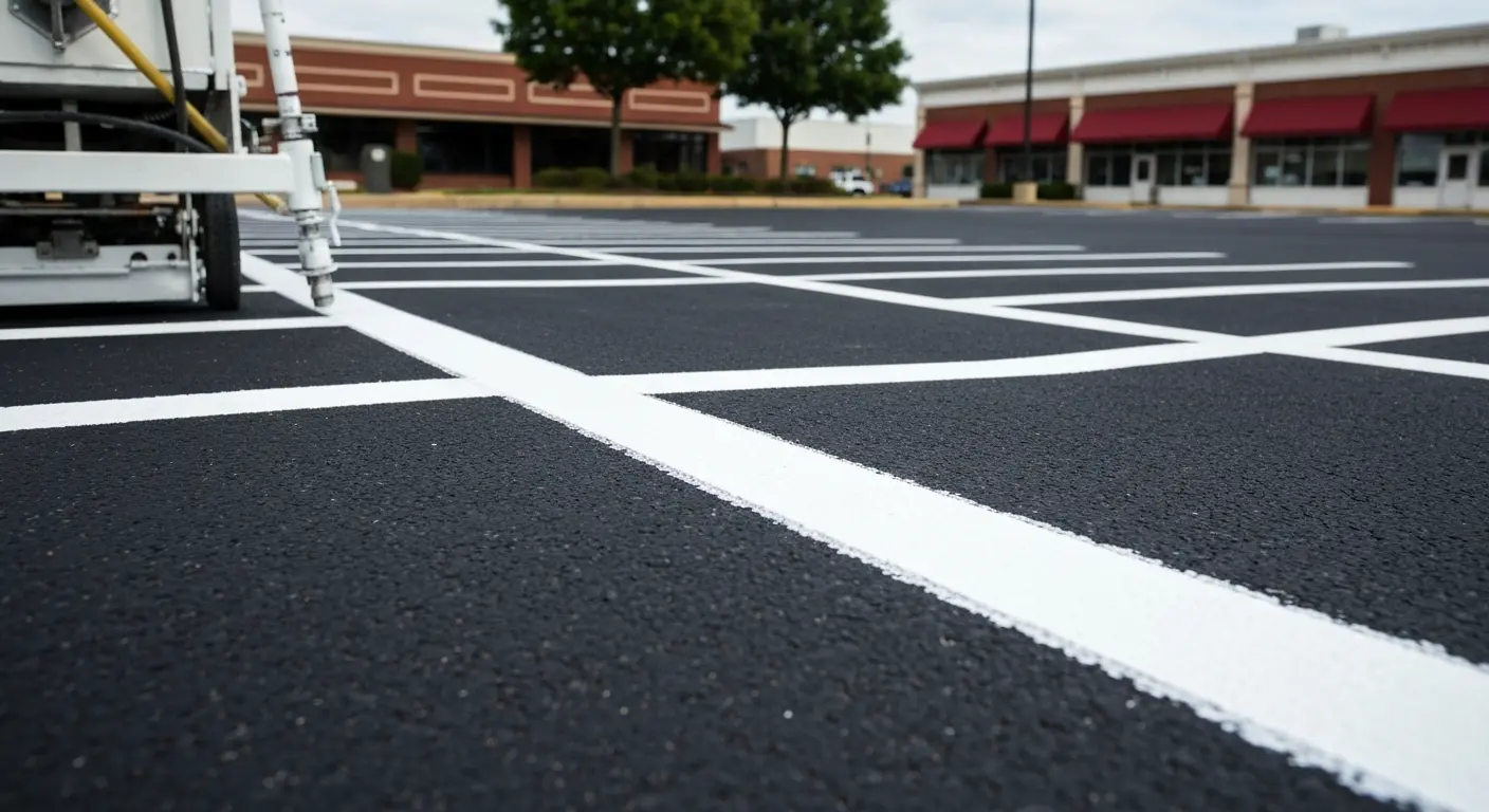 Professional parking lot striping