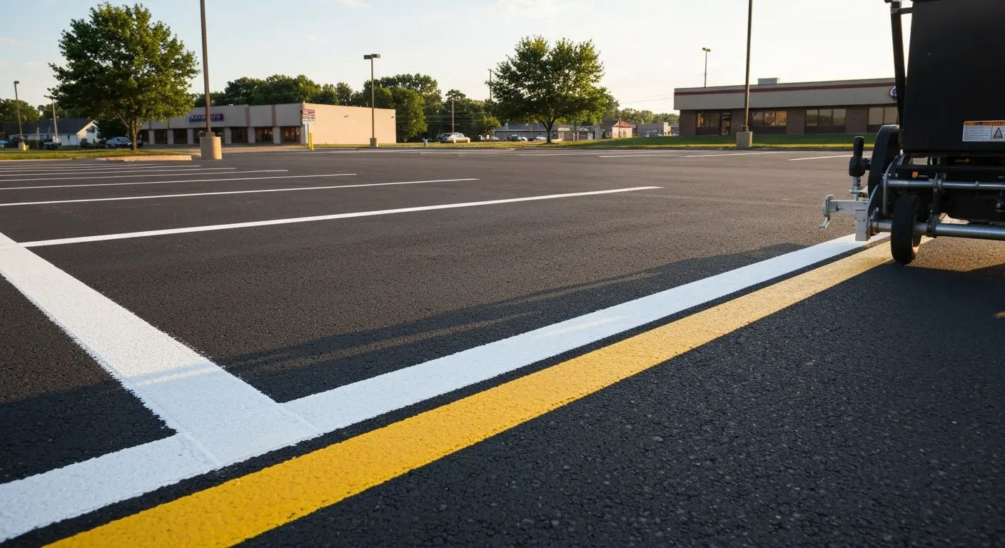 Parking lot striping and marking