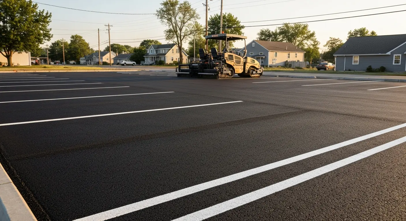 New asphalt paving installation