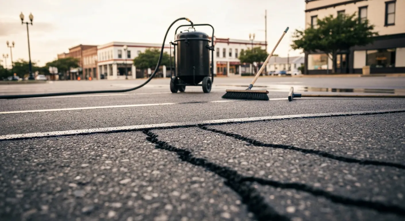 Asphalt crack filling service