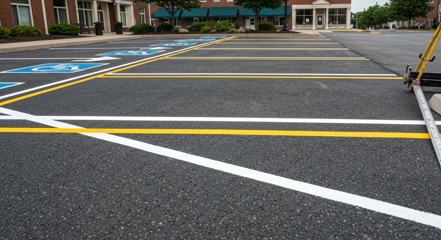 Parking lot line striping