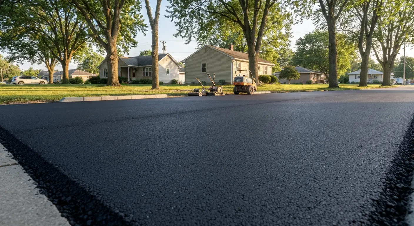 Residential asphalt driveway
