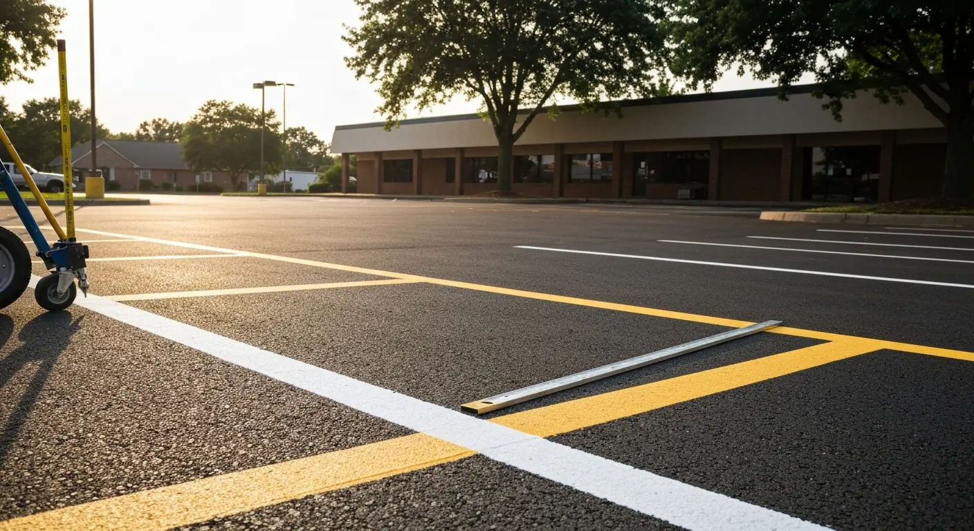 Professional parking lot striping