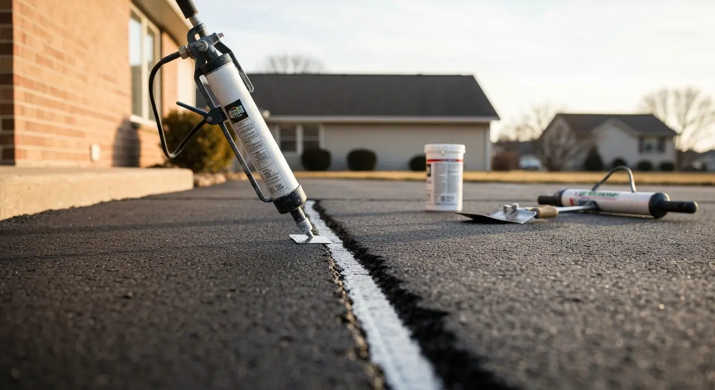 Driveway crack filling
