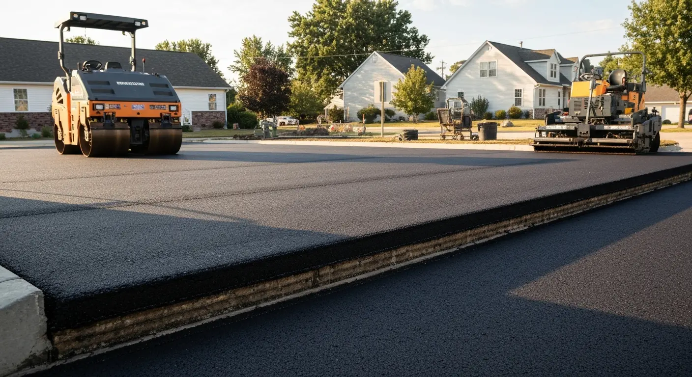 New asphalt paving installation