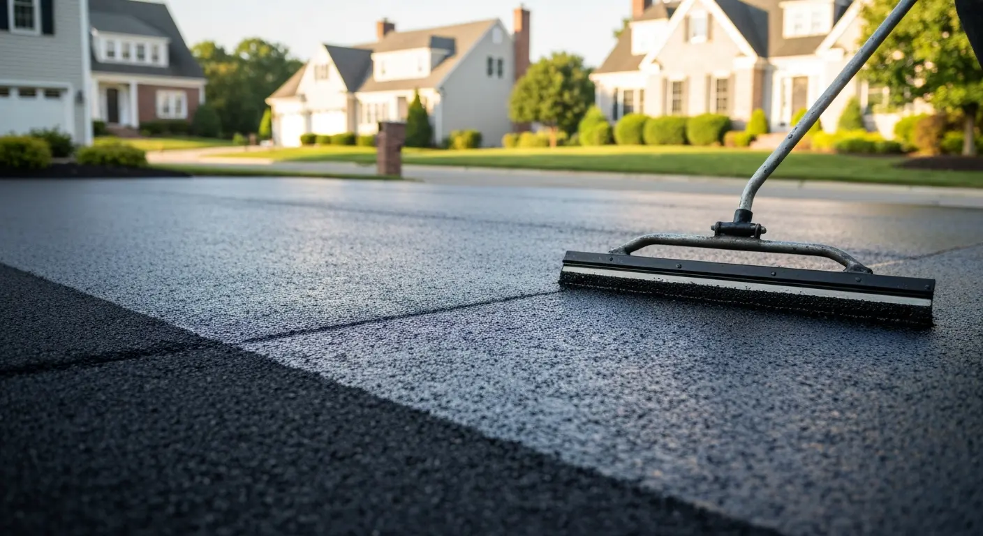 Asphalt sealcoating application