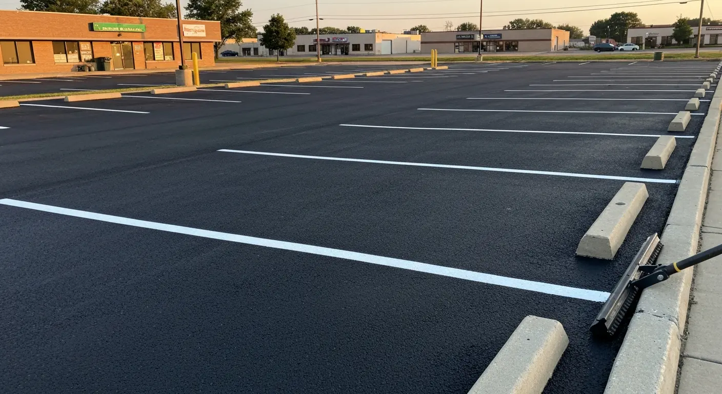 Commercial parking lot sealcoating